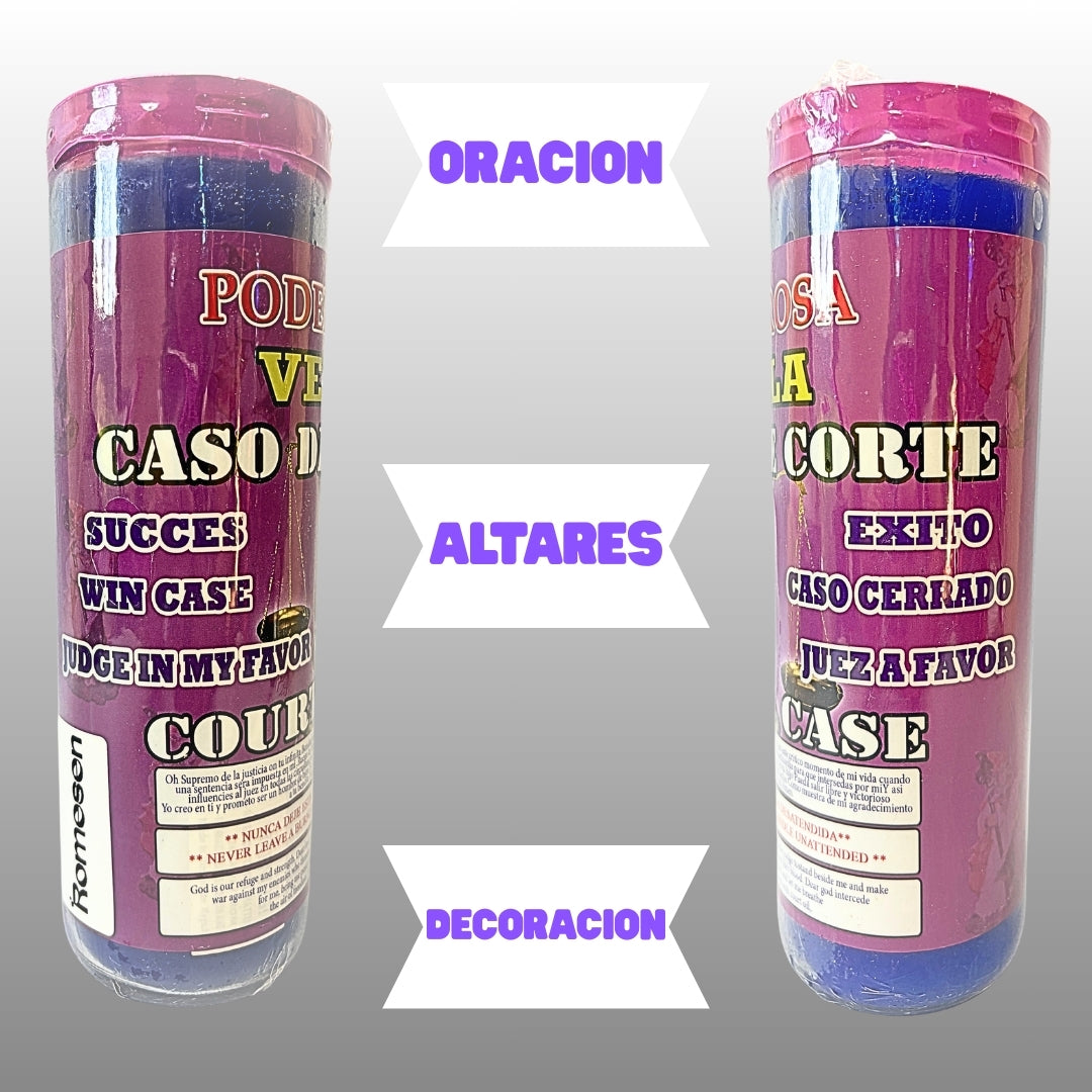 Romesen Caso de Corte, Veladora 7-Dias Preparada, Court Case 7-Day Fixed Prayer Candle