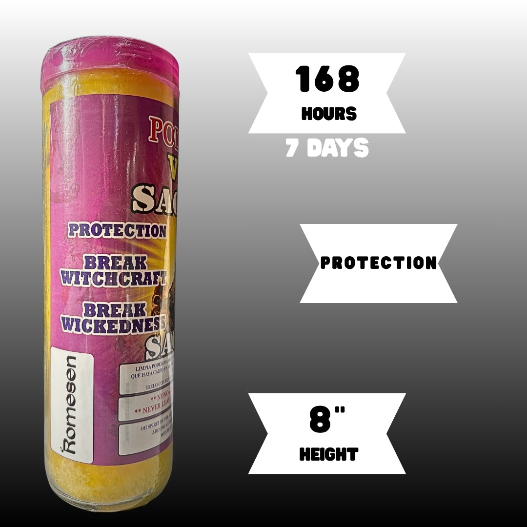 Romesen Saca Sal, Veladora Preparada 7-Dias, Cleanse 7-Day Fixed Candle