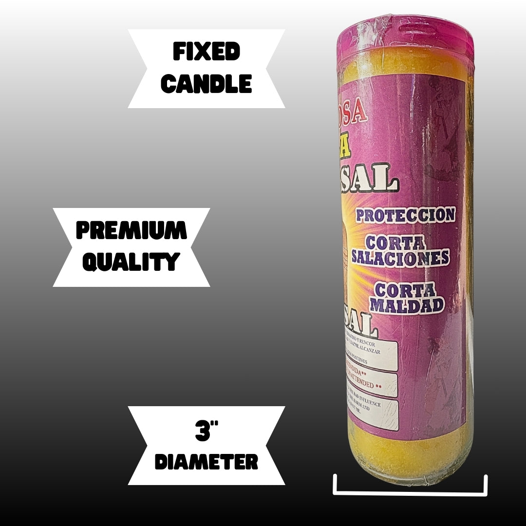 Romesen Saca Sal, Veladora Preparada 7-Dias, Cleanse 7-Day Fixed Candle