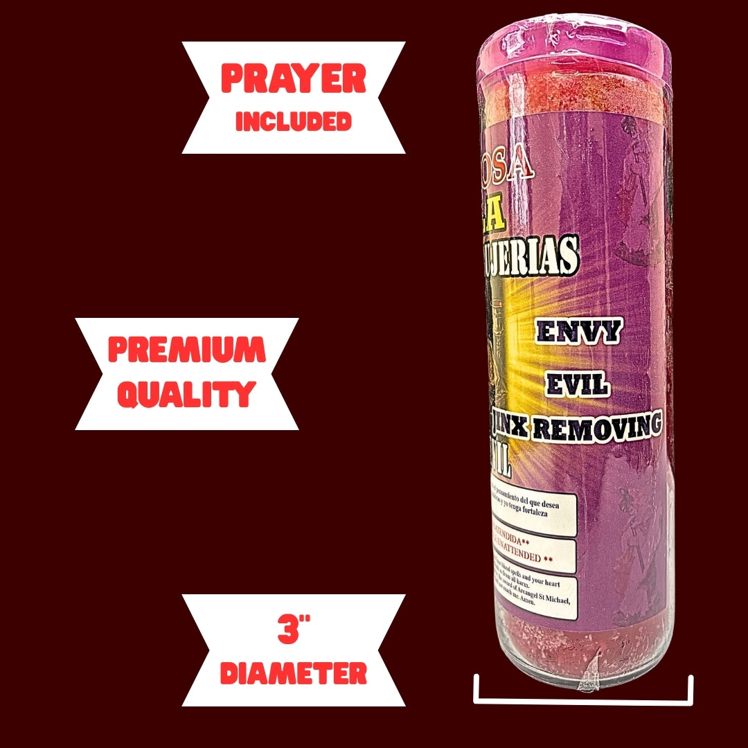 Romesen Rompe Brujeria, Veladora Preparada 7-Dias, Break Evil 7-Day Fixed Candle
