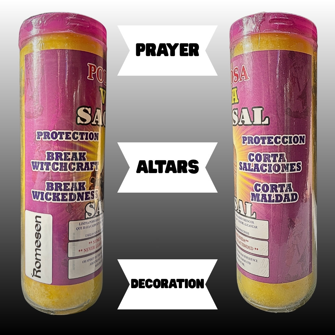 Romesen Saca Sal, Veladora Preparada 7-Dias, Cleanse 7-Day Fixed Candle