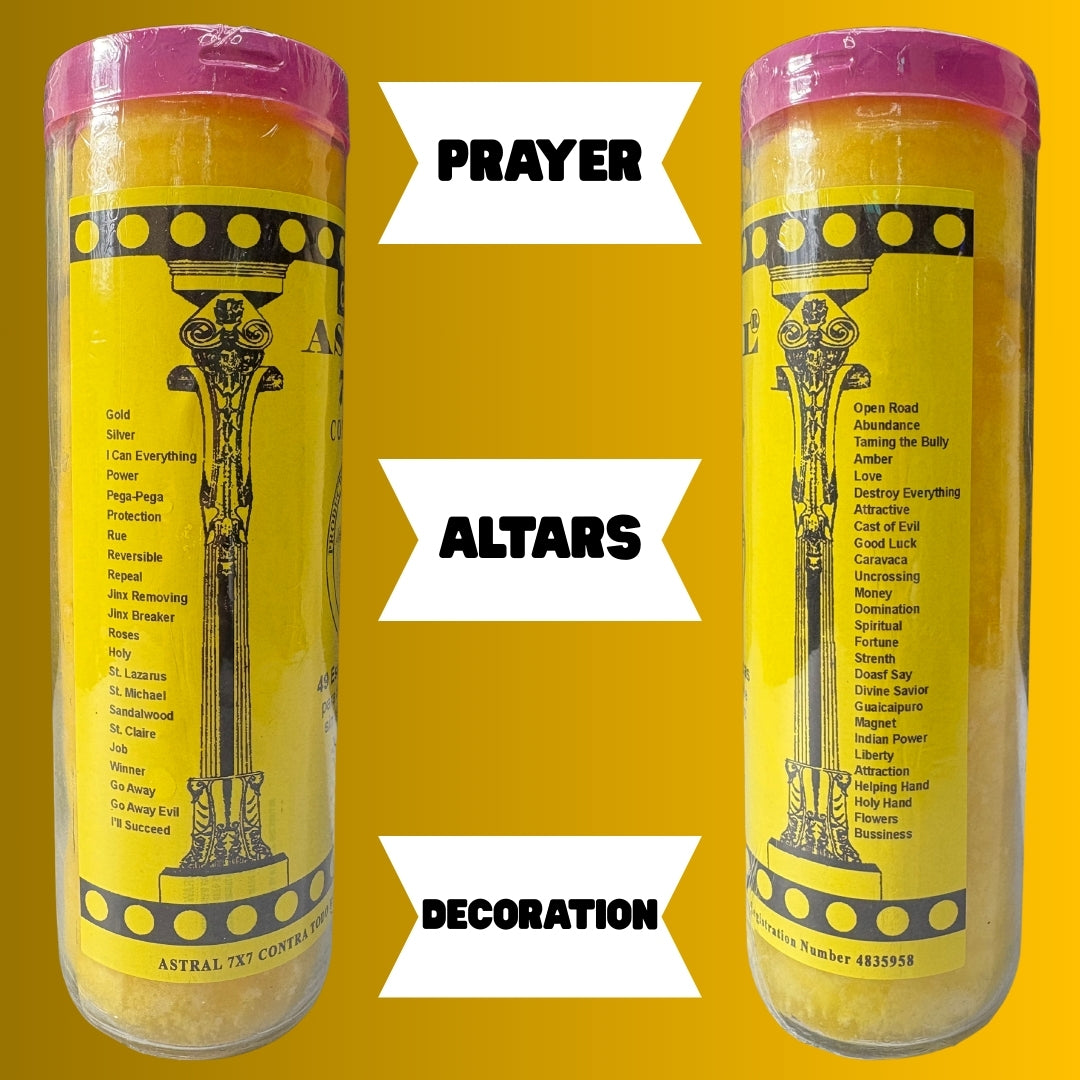 Romesen Astral 7x7, Veladora Preparada 7-Dias, 7-Day Fixed Prayer Candle