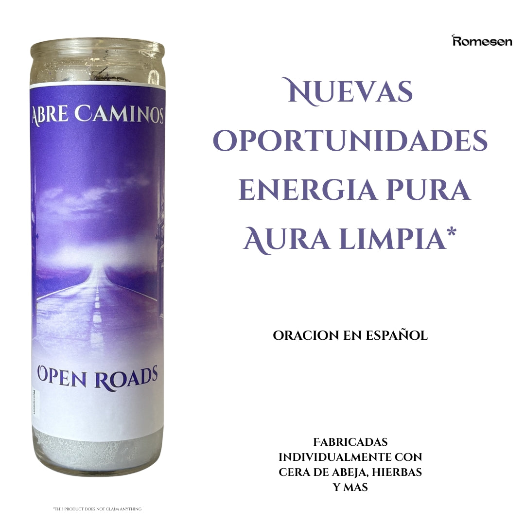 Romesen Abre Caminos, Open Roads Candle, 7-Day Scented Candle.
