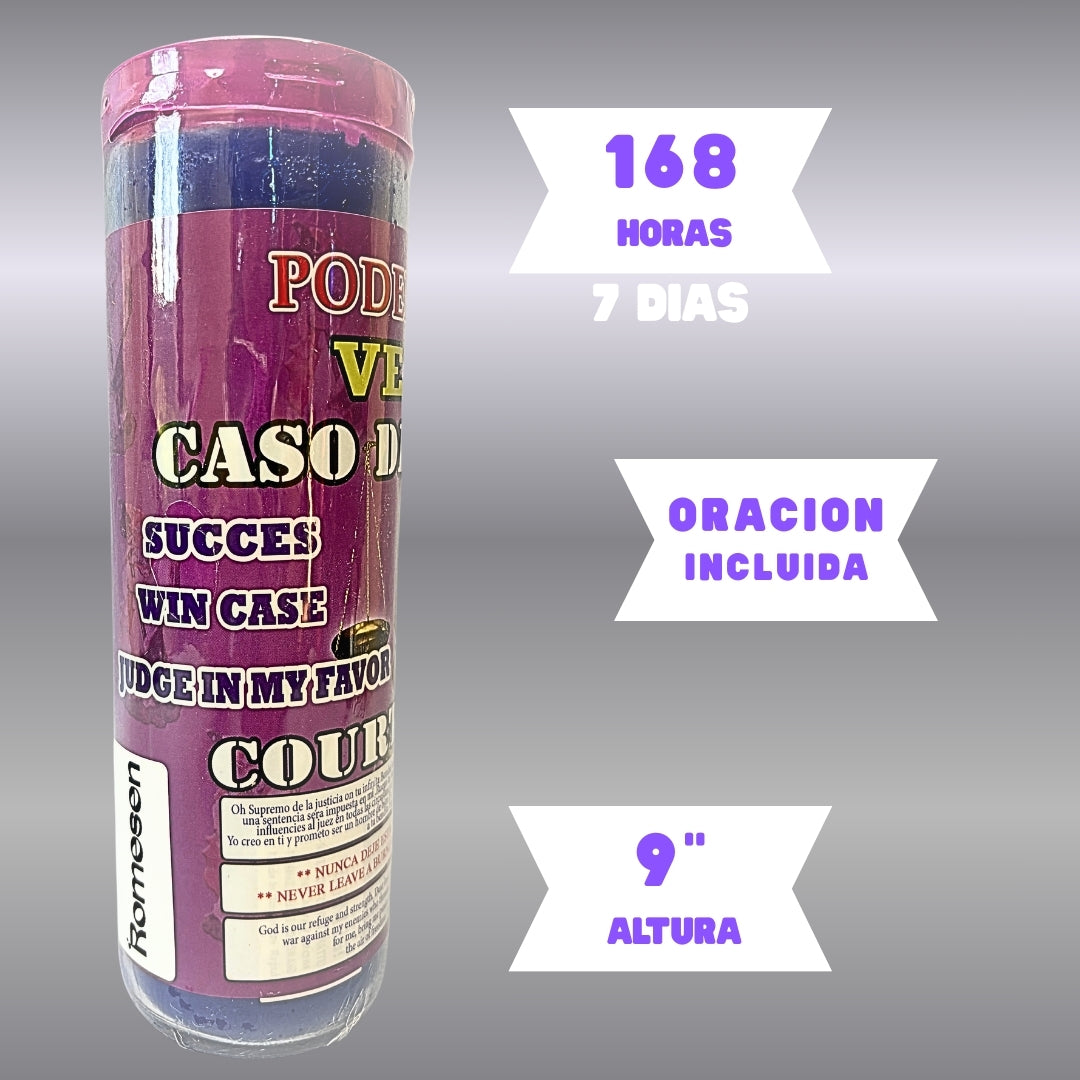 Romesen Caso de Corte, Veladora 7-Dias Preparada, Court Case 7-Day Fixed Prayer Candle