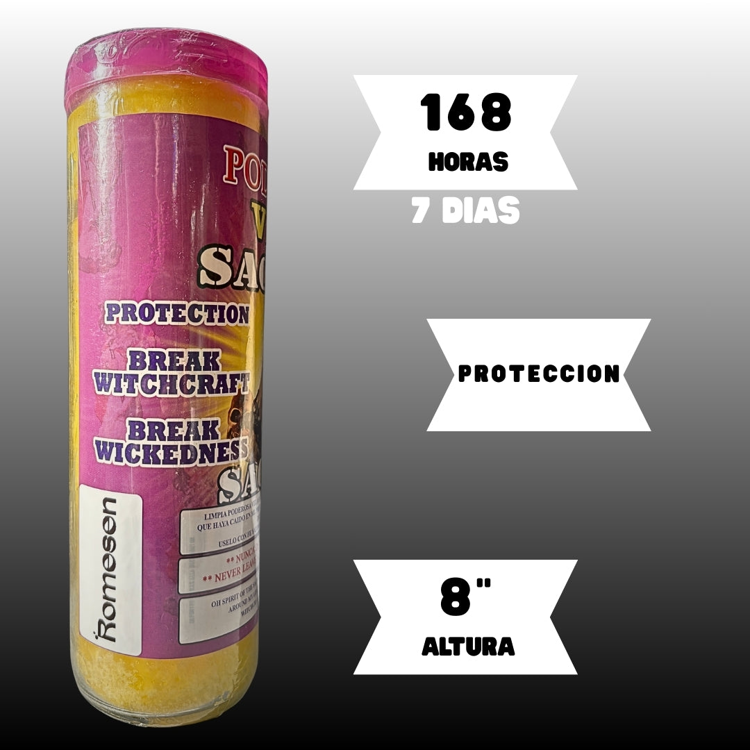 Romesen Saca Sal, Veladora Preparada 7-Dias, Cleanse 7-Day Fixed Candle