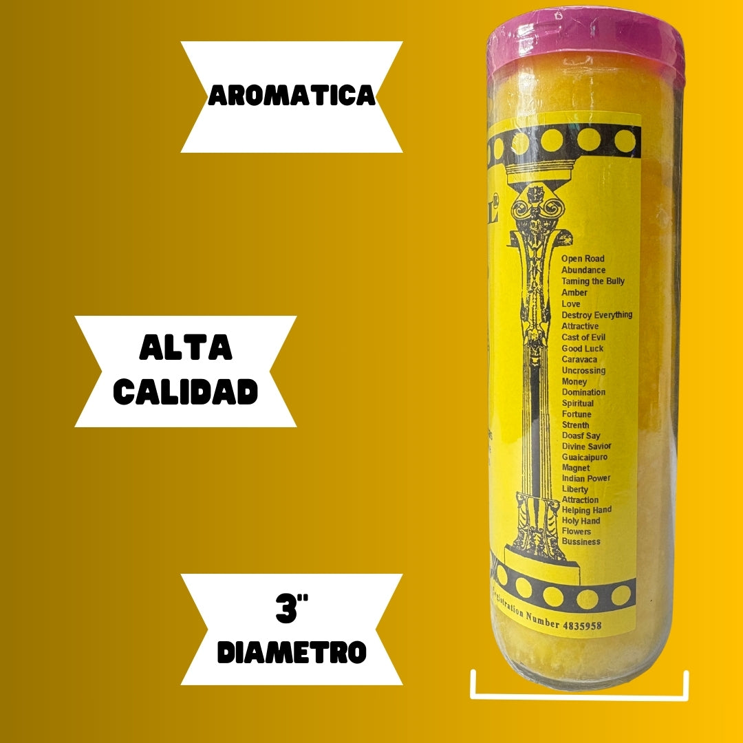 Romesen Astral 7x7, Veladora Preparada 7-Dias, 7-Day Fixed Prayer Candle