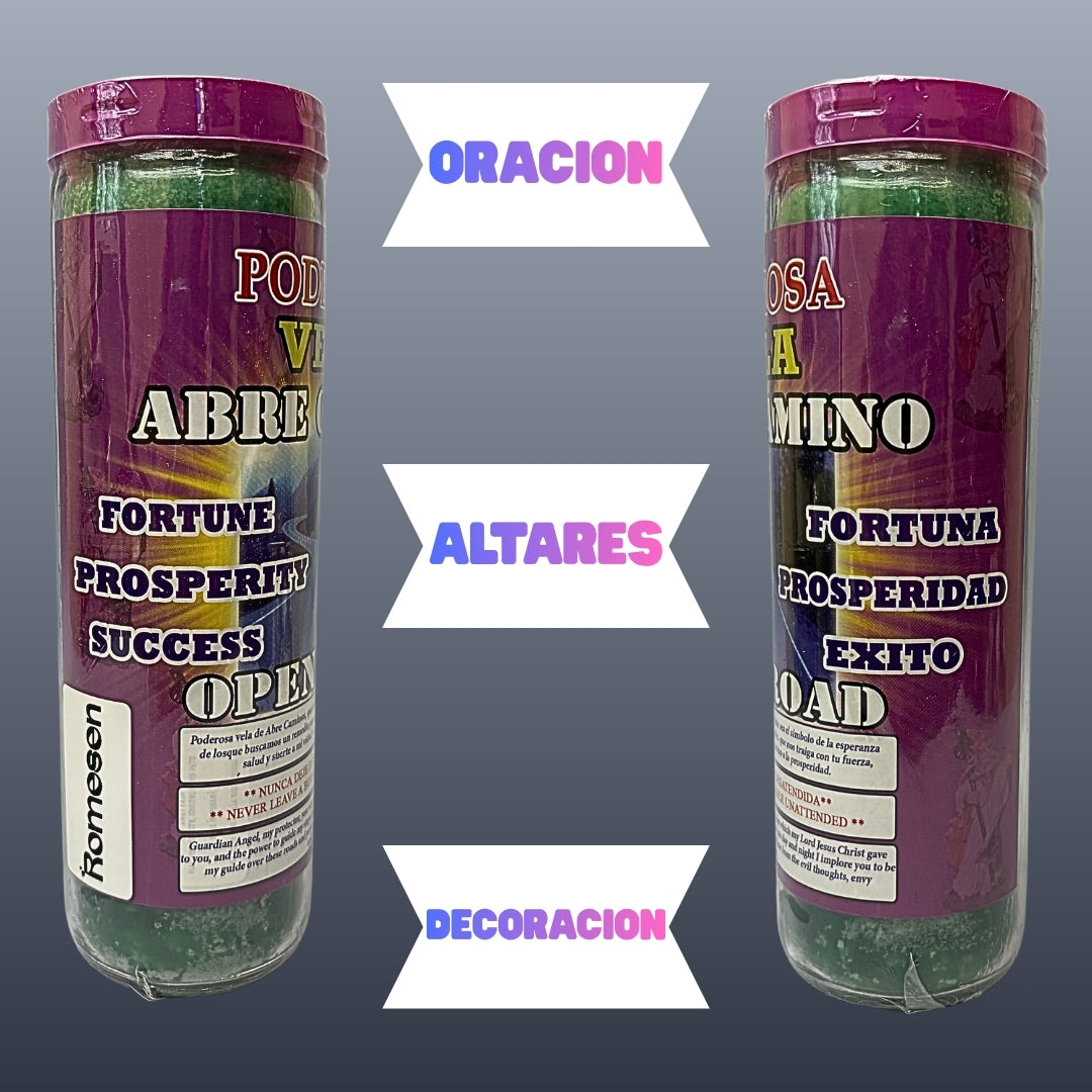 Romesen Abre Camino, Open Roads Candle, 7-Day Scented Candle.